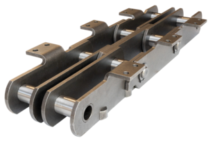 Chaînes de convoyage duplex pour bandes à godets