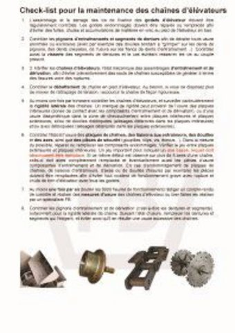 Conseils de maintenance chaînes d'élévateurs