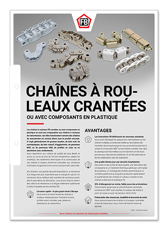 Chaînes à rouleaux crantées