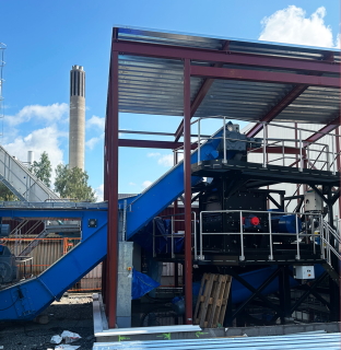 Convoyeur à chaîne à auges et broyeur Centrale de cogénération à biomasse